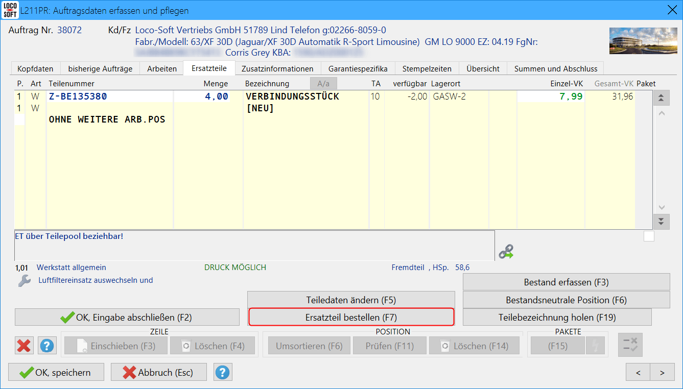 Pr. 211: Auftragsdaten erfassen und pflegen