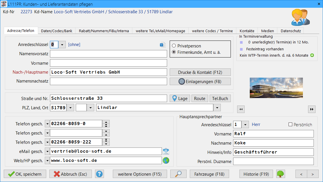 Pr. 111: Kunden- und Lieferantendaten pflegen